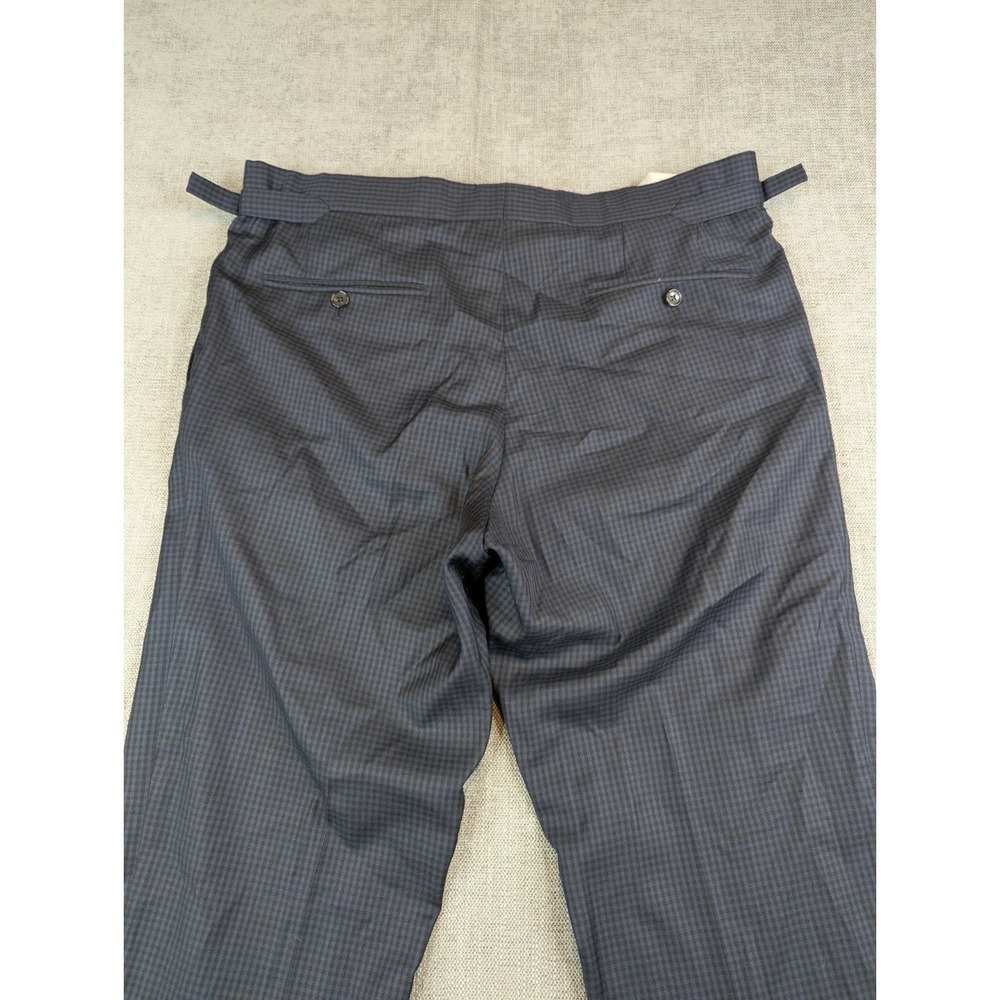 Tom Ford Dress Pants Mens 7-56R (36X29) Check Silk Wool Side Adjusters Trousers - Picture 5 of 13
